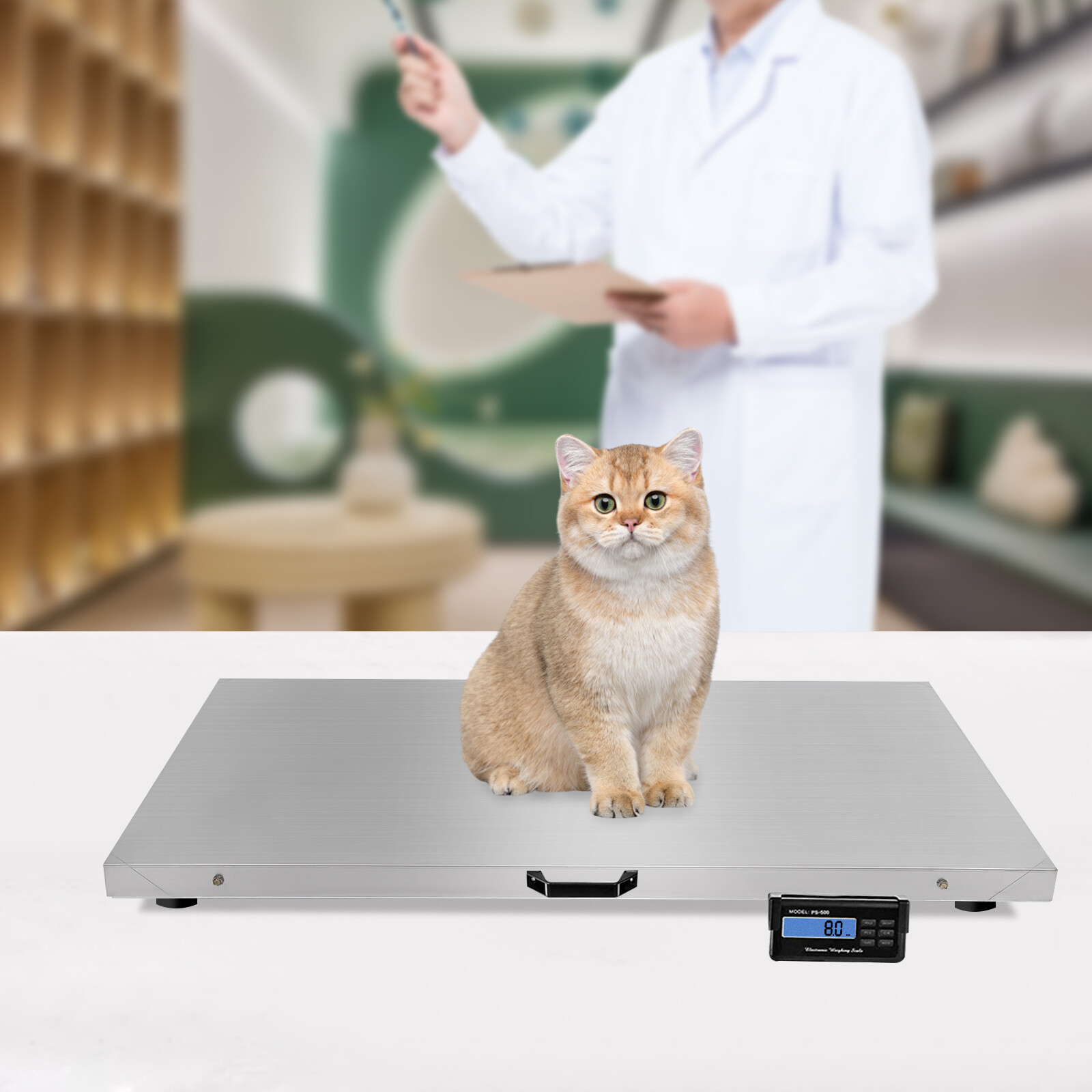 Vet Scale 500kg Veterinary Scale 1100LB Livestock Floor Animal Pet Scale PS-500