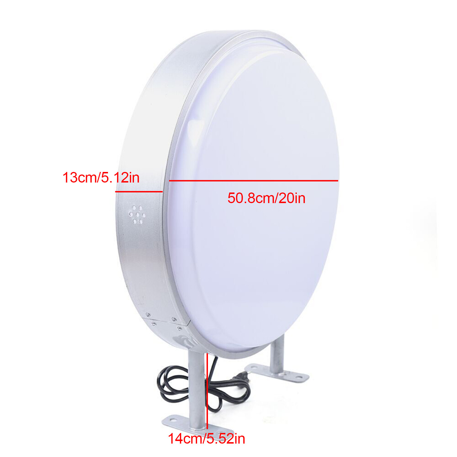 20″ LED Double Sided Round Light Box Outdoor Sign Advertising Projecting Light
