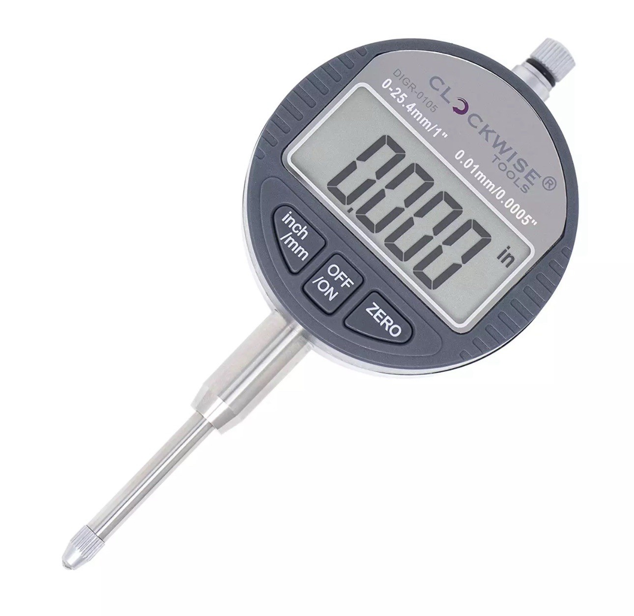 Clockwise Tools DIGR-0055 Digital Indicator 0-0.5″/12.7mm