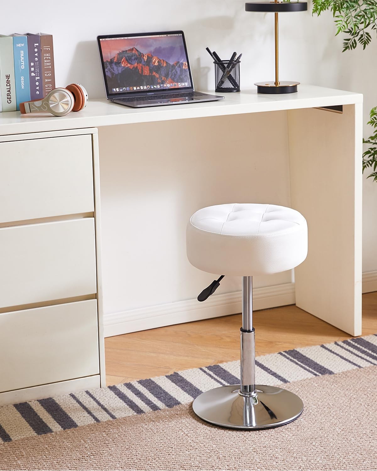 IBUYKE Height Adjustable 360°Swivel Height: 41-53Cm (16-21 Inches), White