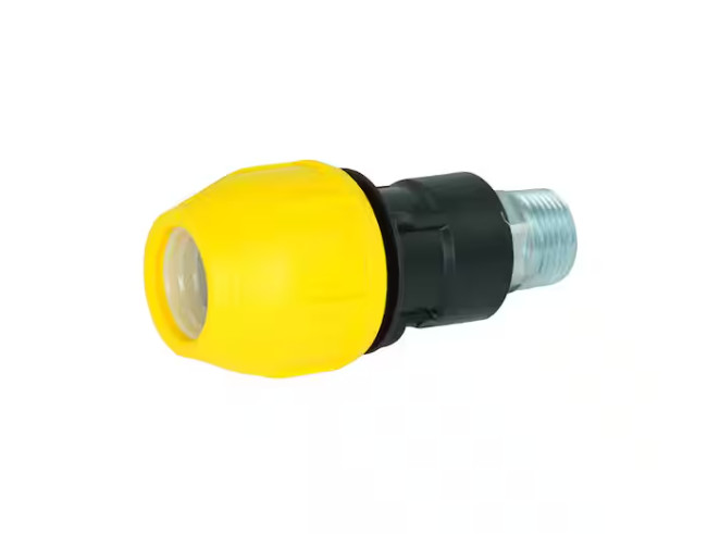 HOME-FLEX 1″ Polyproylene Underground Yellow Poly Gas Pipe Conversion Fitting