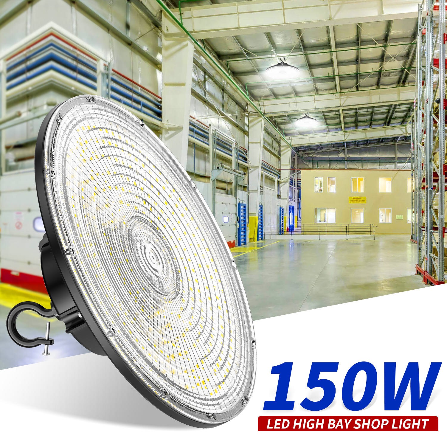 150W LED High Bay Light Fixture 22500lm (Eqv. 600W MH/HPS) Commercial Warehouse