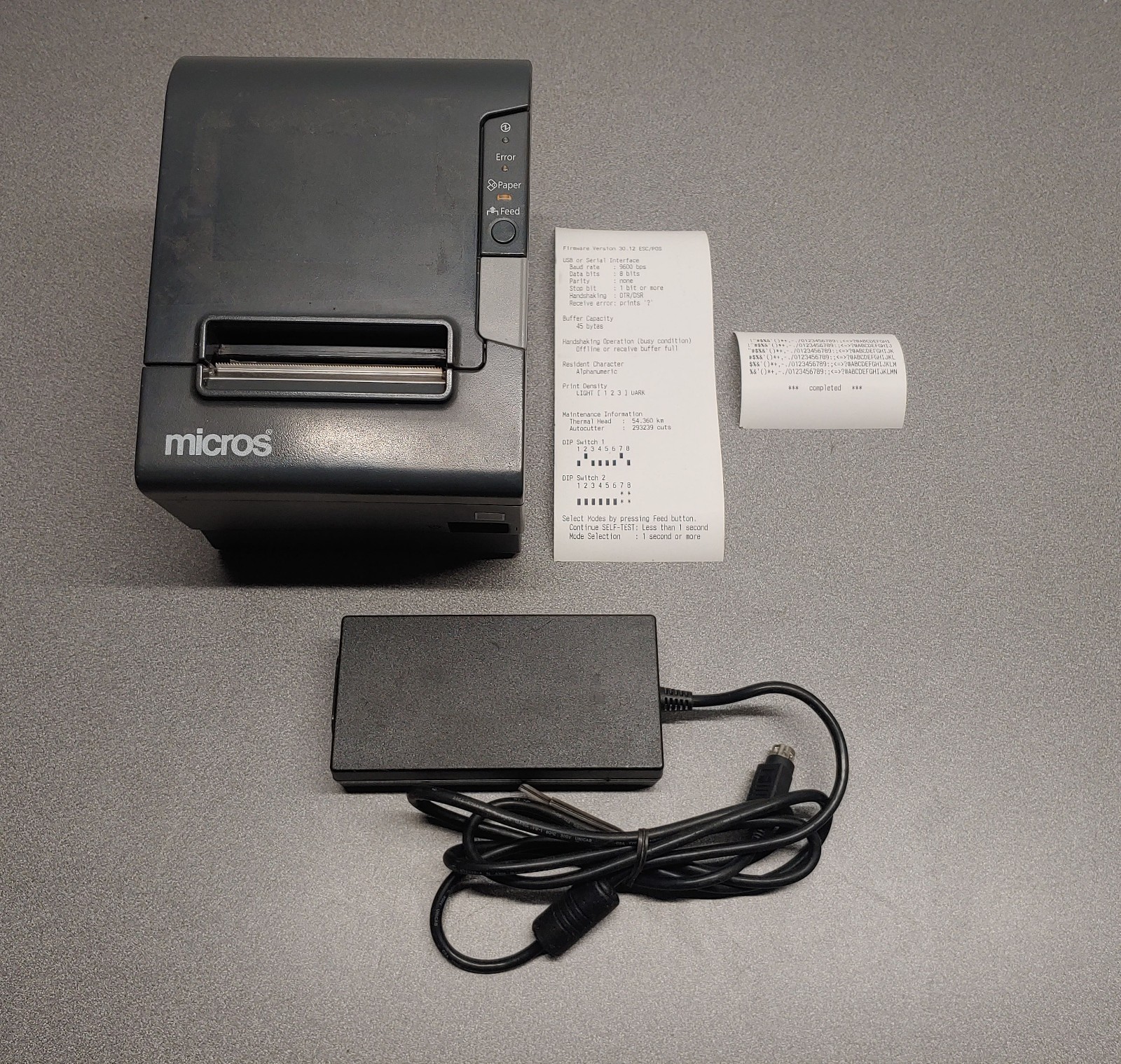 Epson TM-T88V M244A PoS Receipt Printer w/ Micros IDN Interface Card, Power Supp