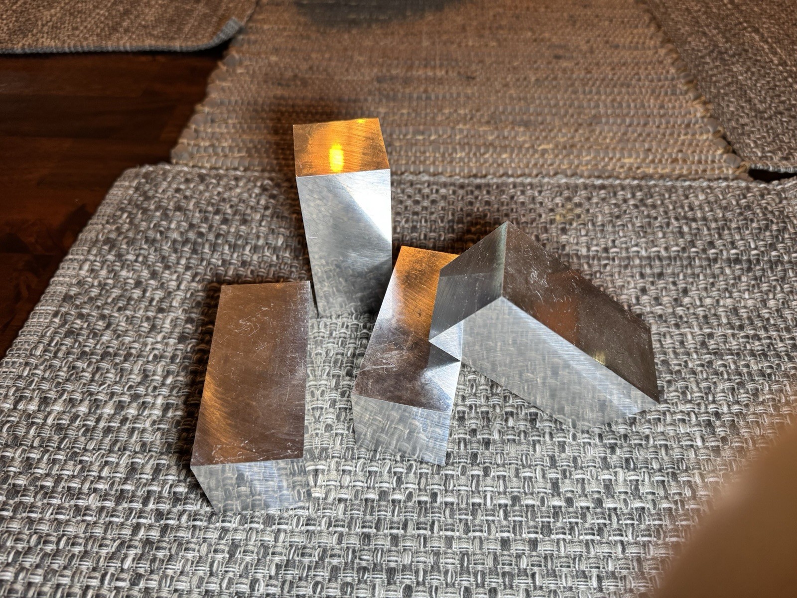 LOT Of 4 (Four) 1.700″ x 1.750” X 3.800”Aluminum Bar Plate 6061 T6 Mill Stock