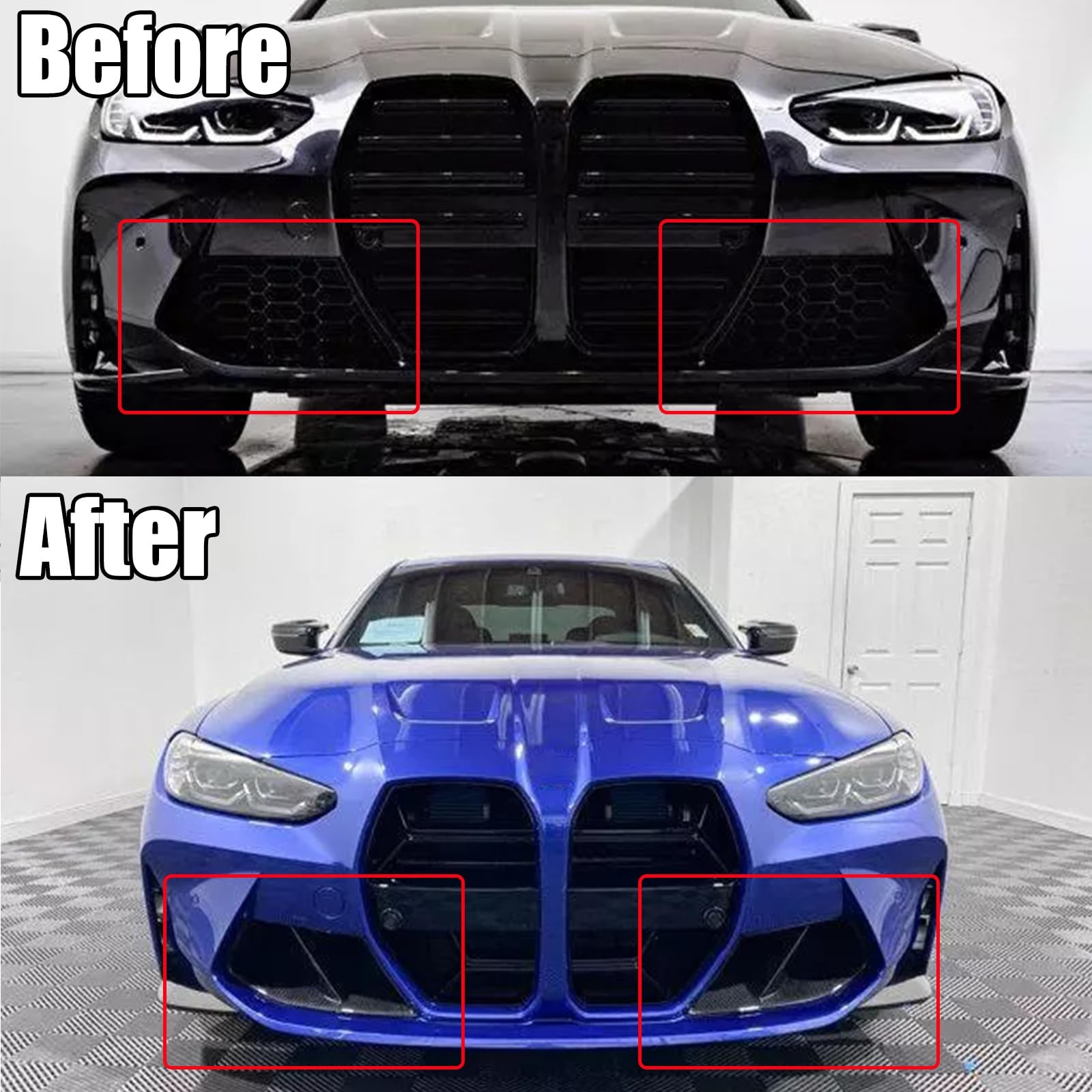2PCS Front Bumper Air Vent Cover For BMW G80 M3 2021-2025 Carbon Fiber Style
