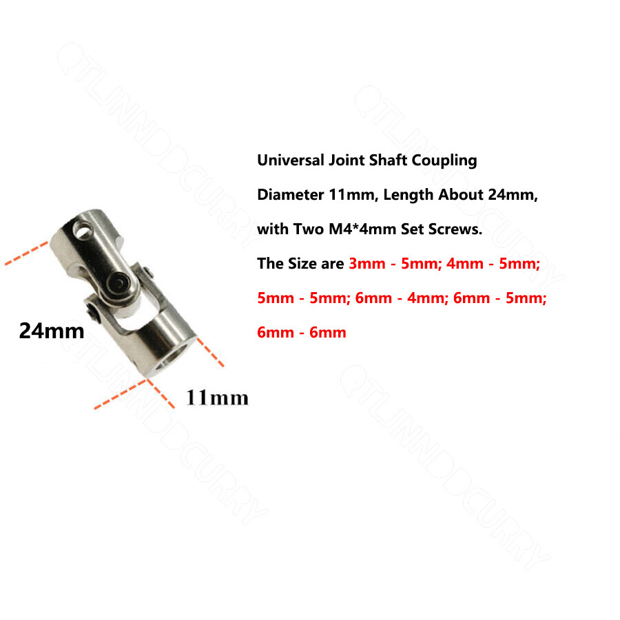 Metal Universal Joint Shaft Coupling Connector For RC Model DIY Car Boat 2-10mm