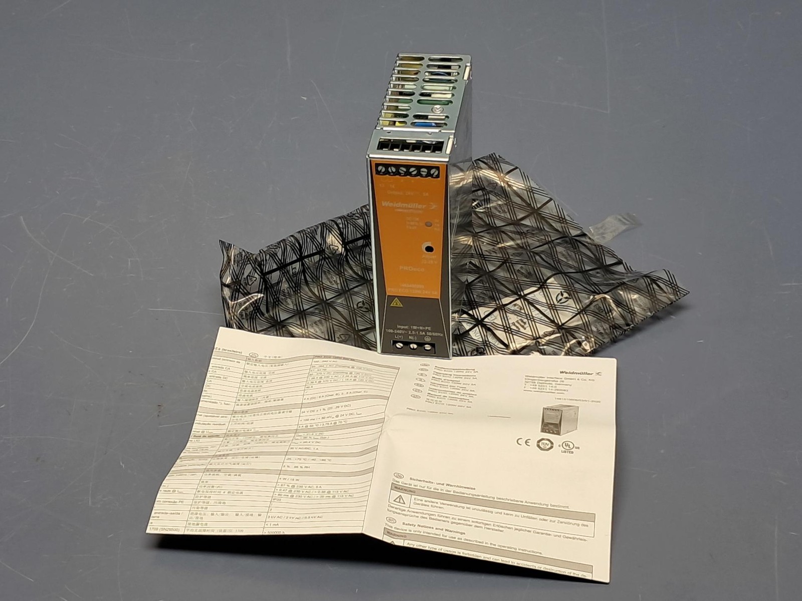 Weidmuller – 1469480000 – Power Supply Pro Eco 120W 24V 5A – NEW