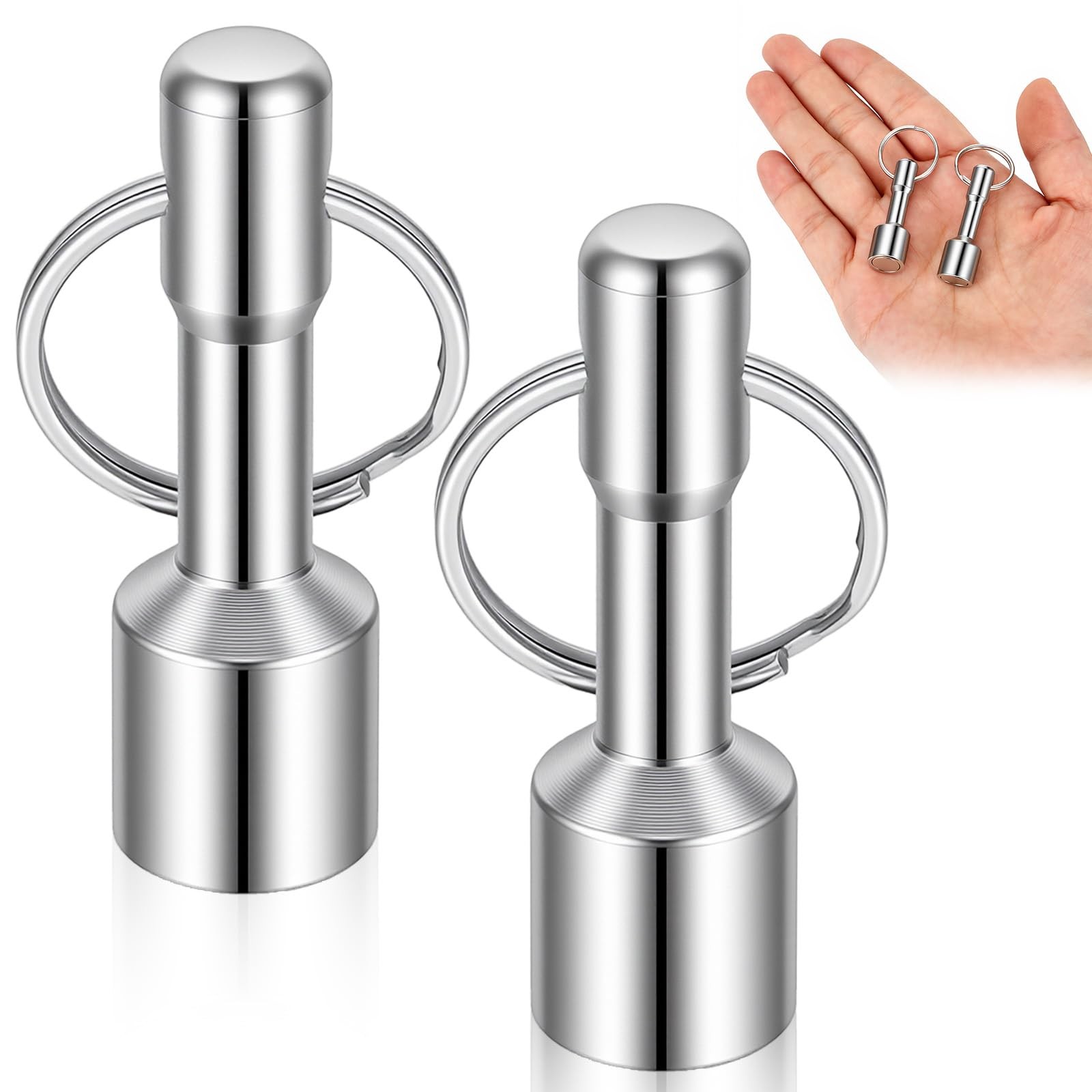 2 Pcs Keychain Magnet Testing Brass Key Holder Neodymium Key Chain Magnet