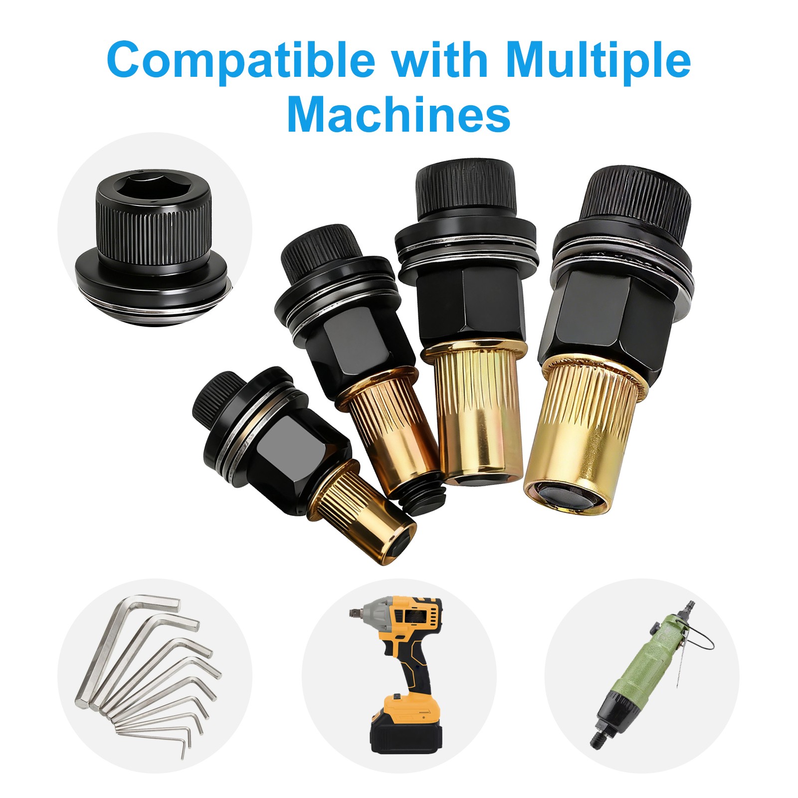 36 PCS Manual Rivet Nut Gun Kit For M6- M12 Threaded Insert Tool Automotive DIY