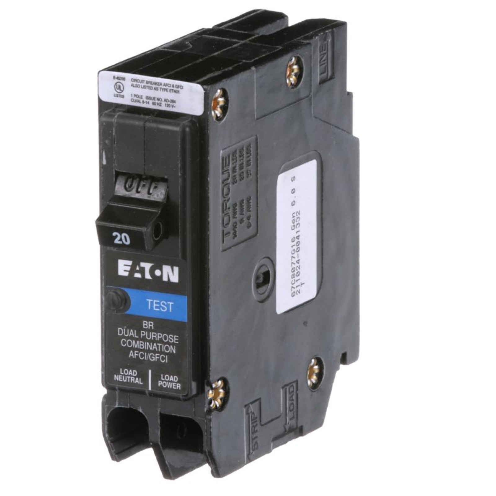 PACK OF 60 Eaton BRP120DF Dual Function AFCI GFCI Plug-On Neutral Breaker 20A