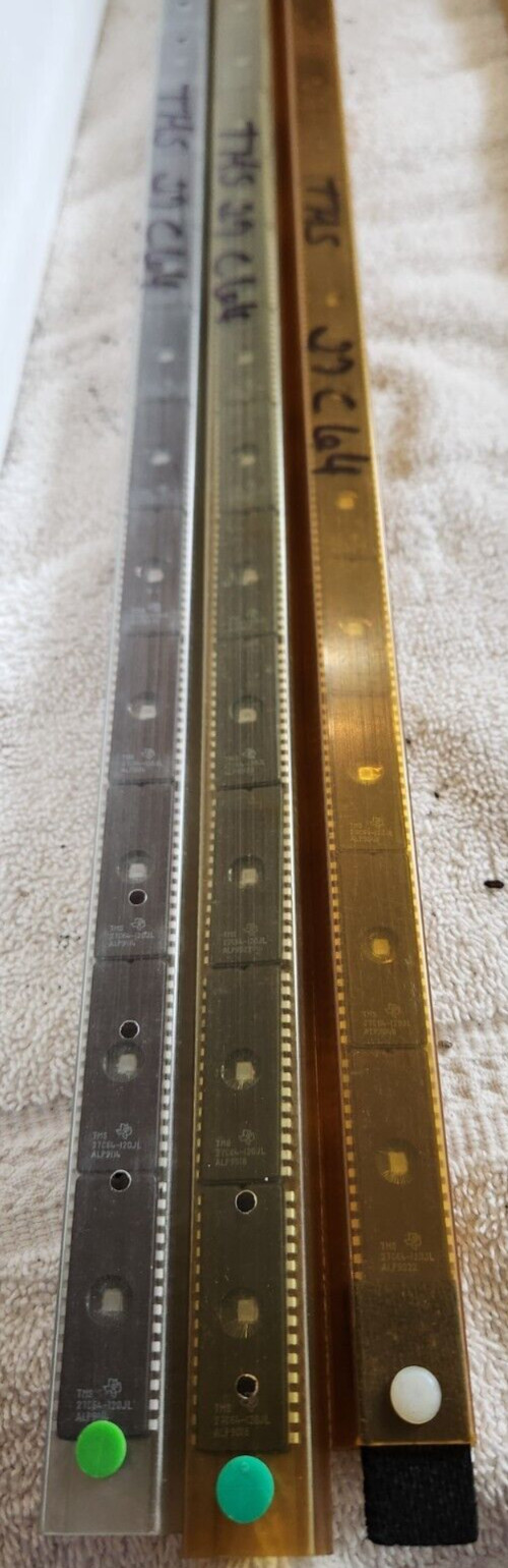 TI TMS27C64-120JL 64Kbit (8K x 8) CMOS 3-STATE UV-Erasable EPROM – LOT of 3