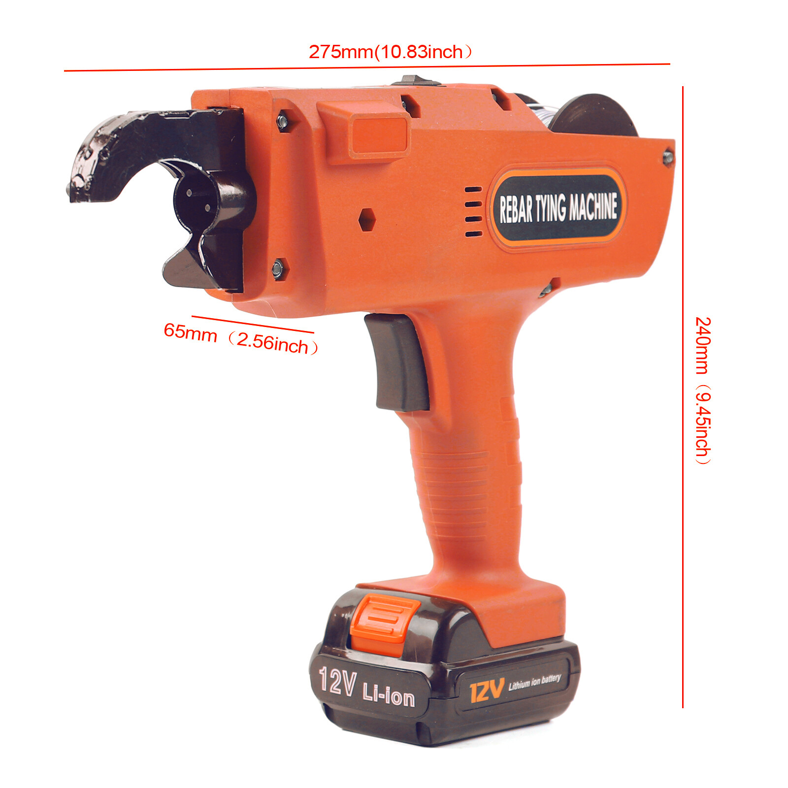 2 Battery Automatic Rebar Tying Machine Electric Rebar Tier Tool 8-34mm 4500Mah