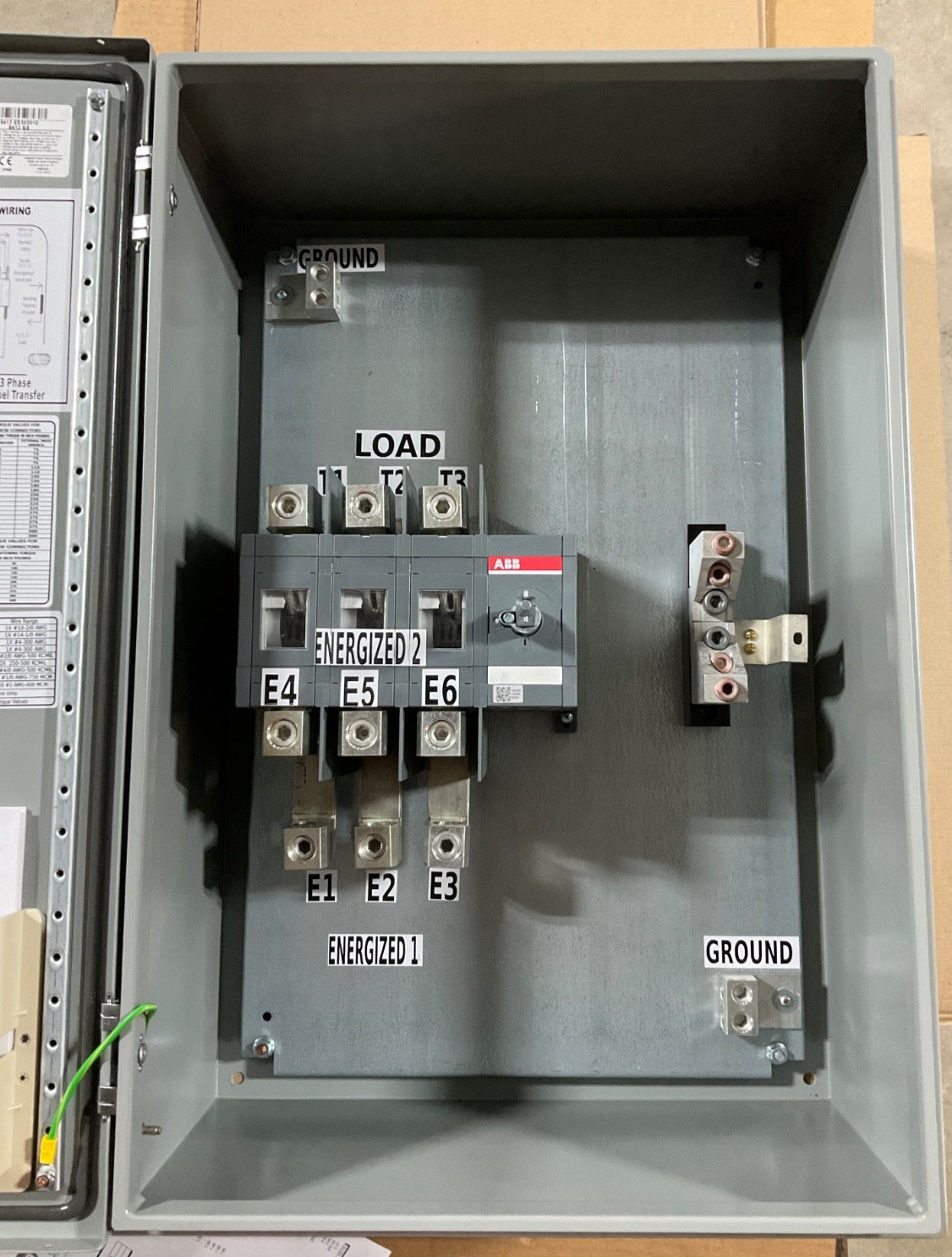 NEW EXCO MTS-400A-OT-N3R MANUAL TRANSFER SWITCH 400A 3P4W 600V 2x SOURCE 1x LOAD
