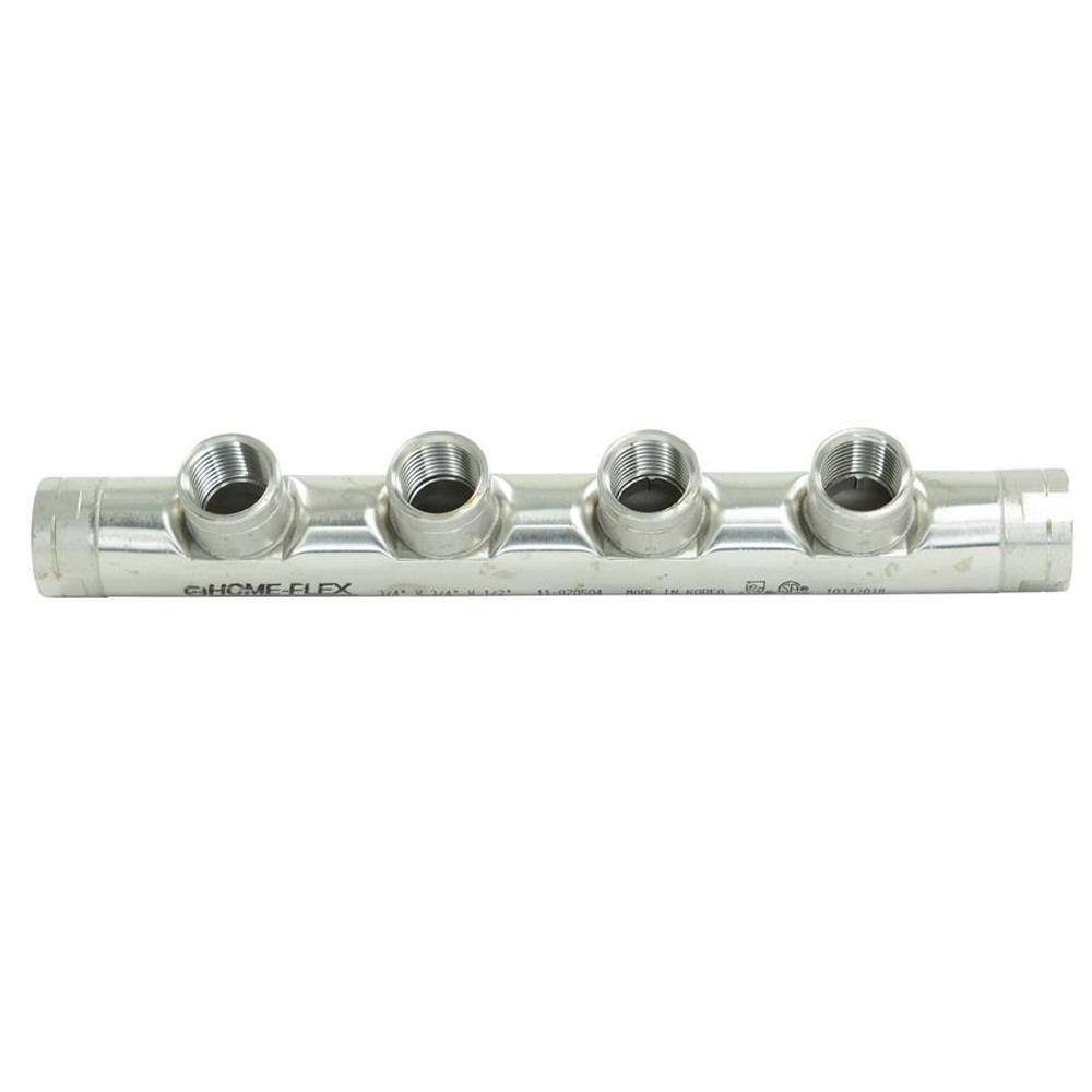 3/4 In. X 3/4 In. X (4) 1/2 In. CSST FIPT Stainless Steel Manifold