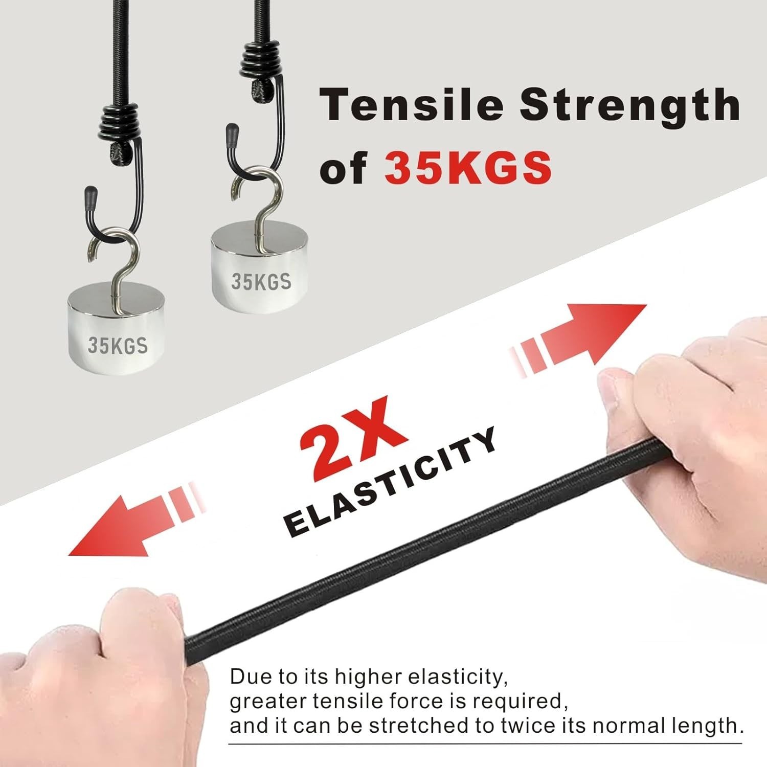 Heavy Duty No Odor Bungee Cords with Hooks – 24 Inch 4PCS for Secure Outdoor Use