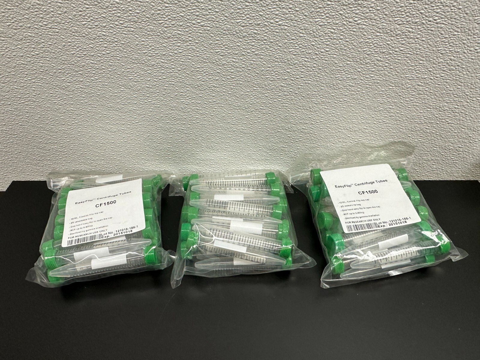 CELLTREAT EasyFlip Centrifuge Tubes CF1500 15ML Conical Flip Top Lot 3 PKS