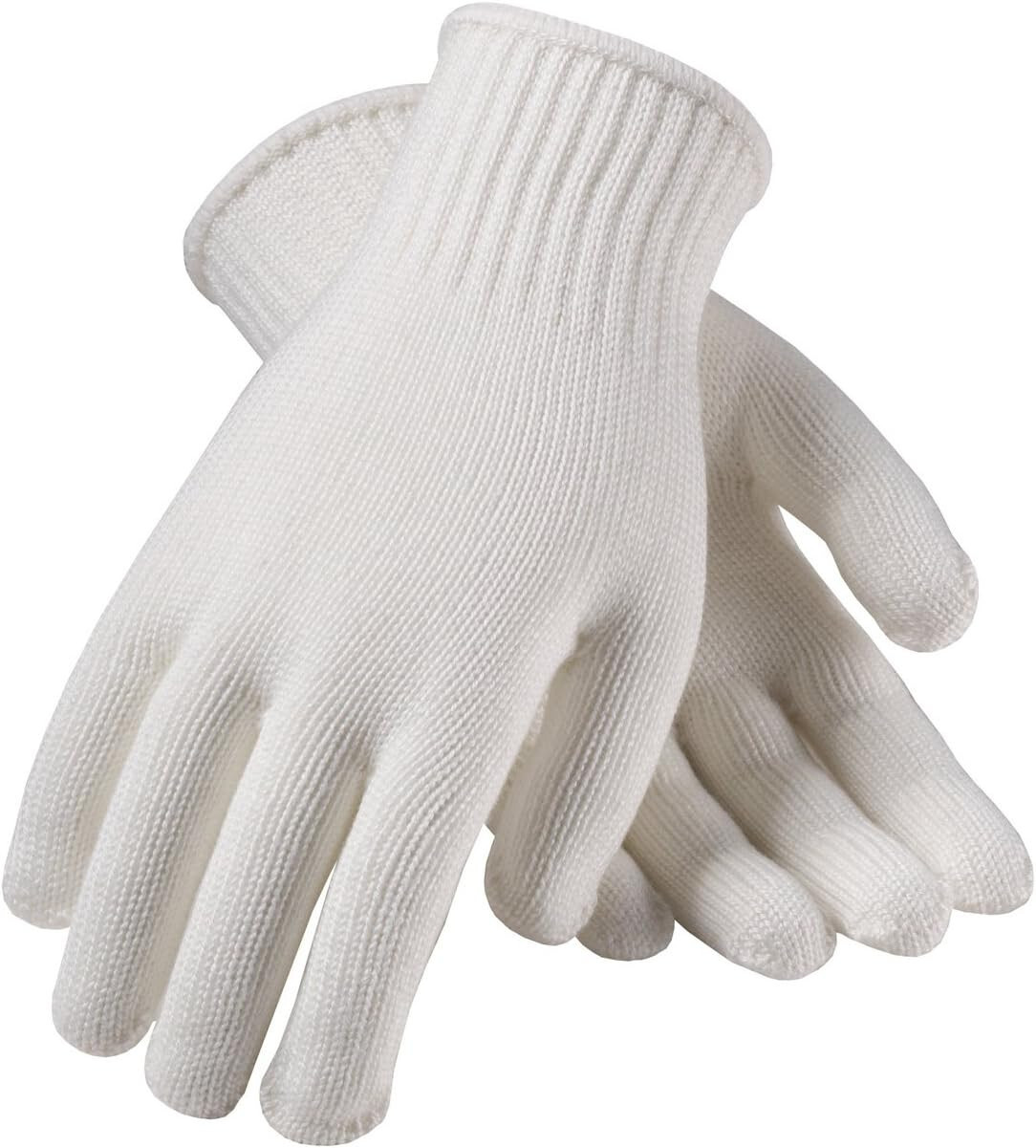 12X PIP 35-CB110-L White Size Large Cotton/Polyester Industrial Gloves