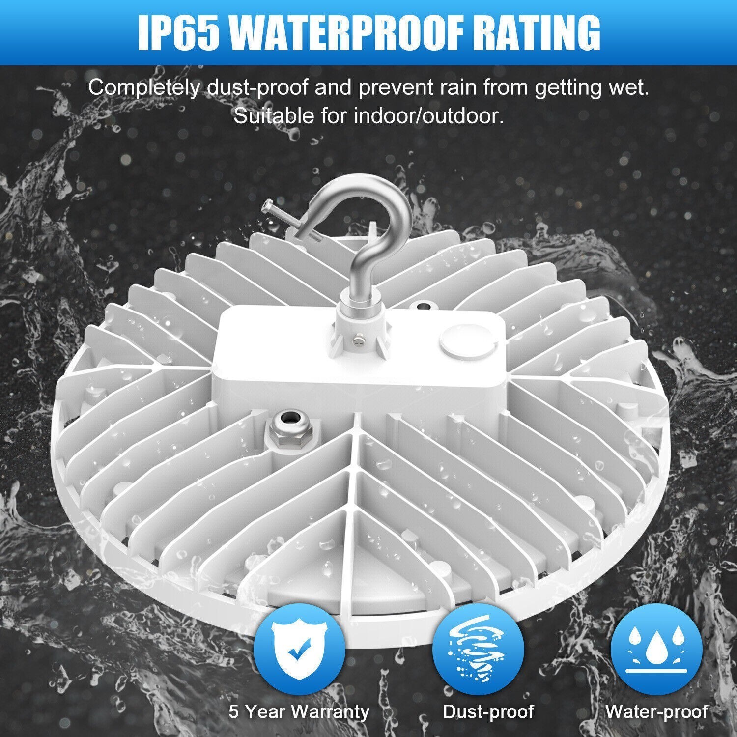 6Pack 150W UFO Led High Bay Light Commercial Warehouse Shop Fixture 22,500LM