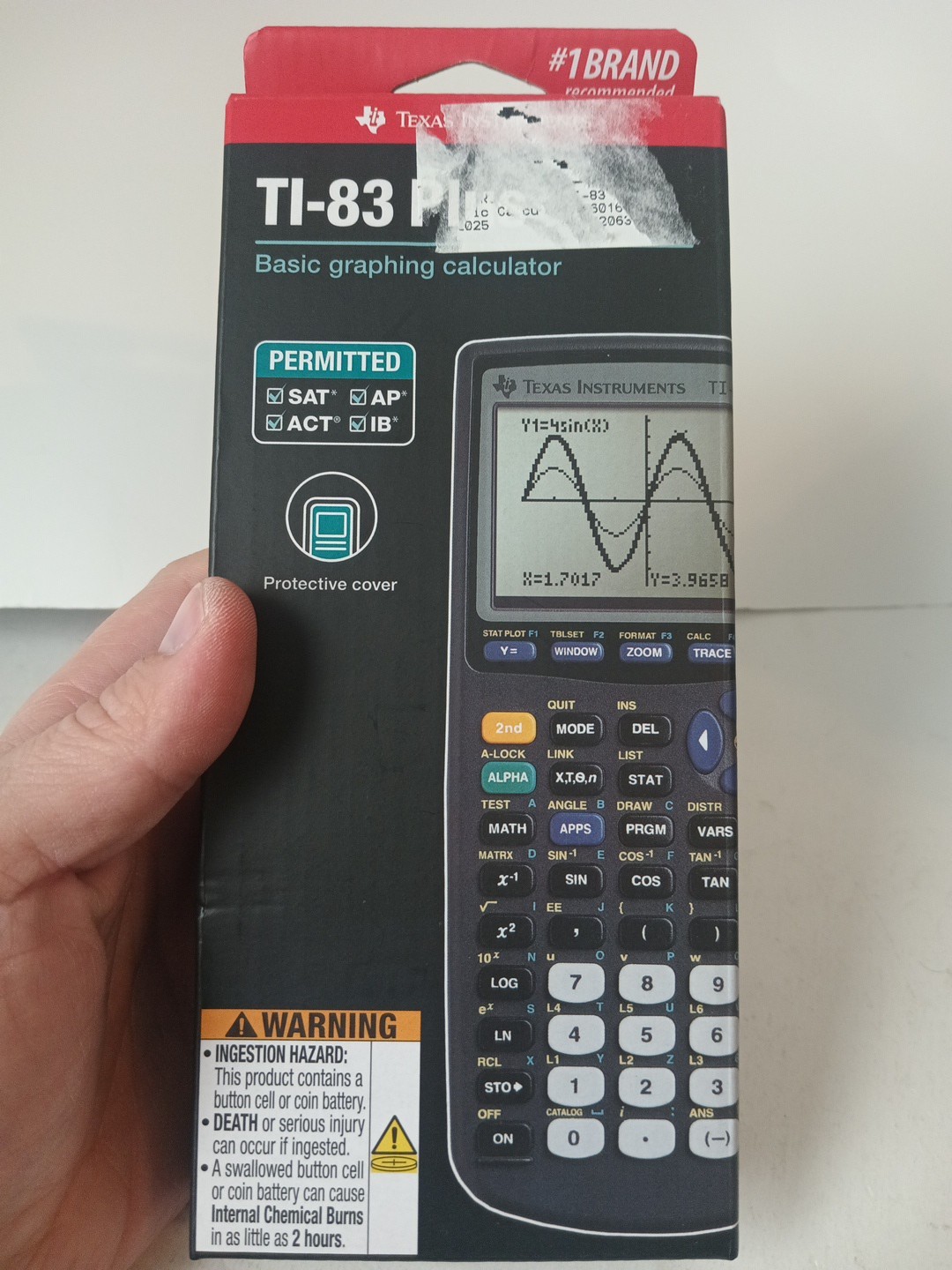 Texas Instruments TI-83 Plus Graphing Calculator (Black) – New Sealed