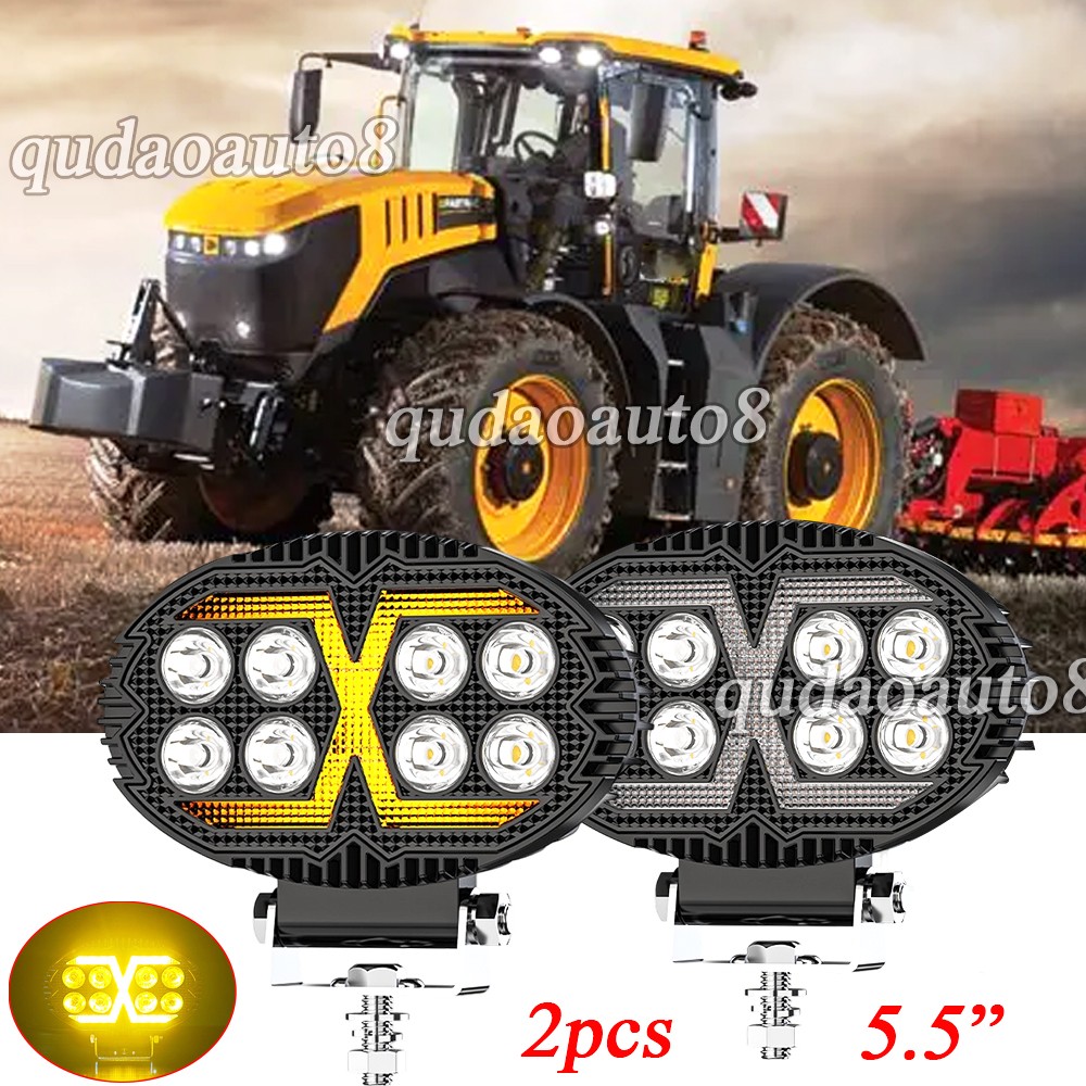 5.5″INCH Strobe Amber DRL Oval LED Work Light fit Various JCB JOHN DEERE Tractor