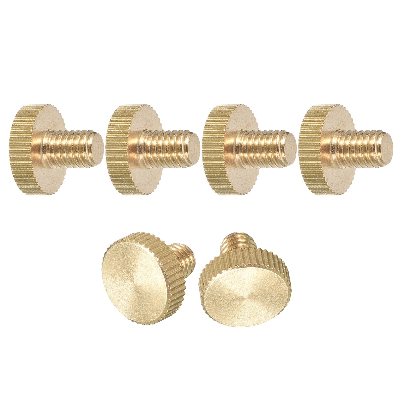 6 Pack M6x8mm Knurled Thumb Screw Flat Knurled Head Brass Thumb Bolts
