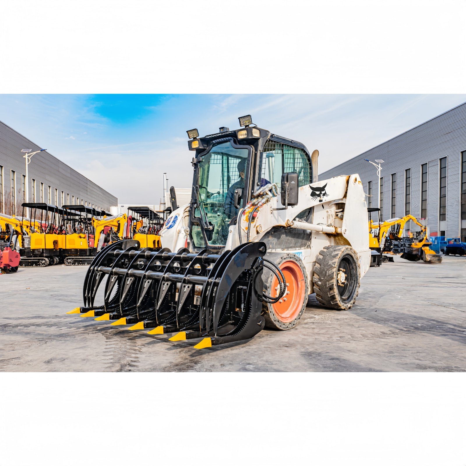 72” Root Rake Clam Grapple With Teeth Attachment Fits Skid Steer Pre-Sale