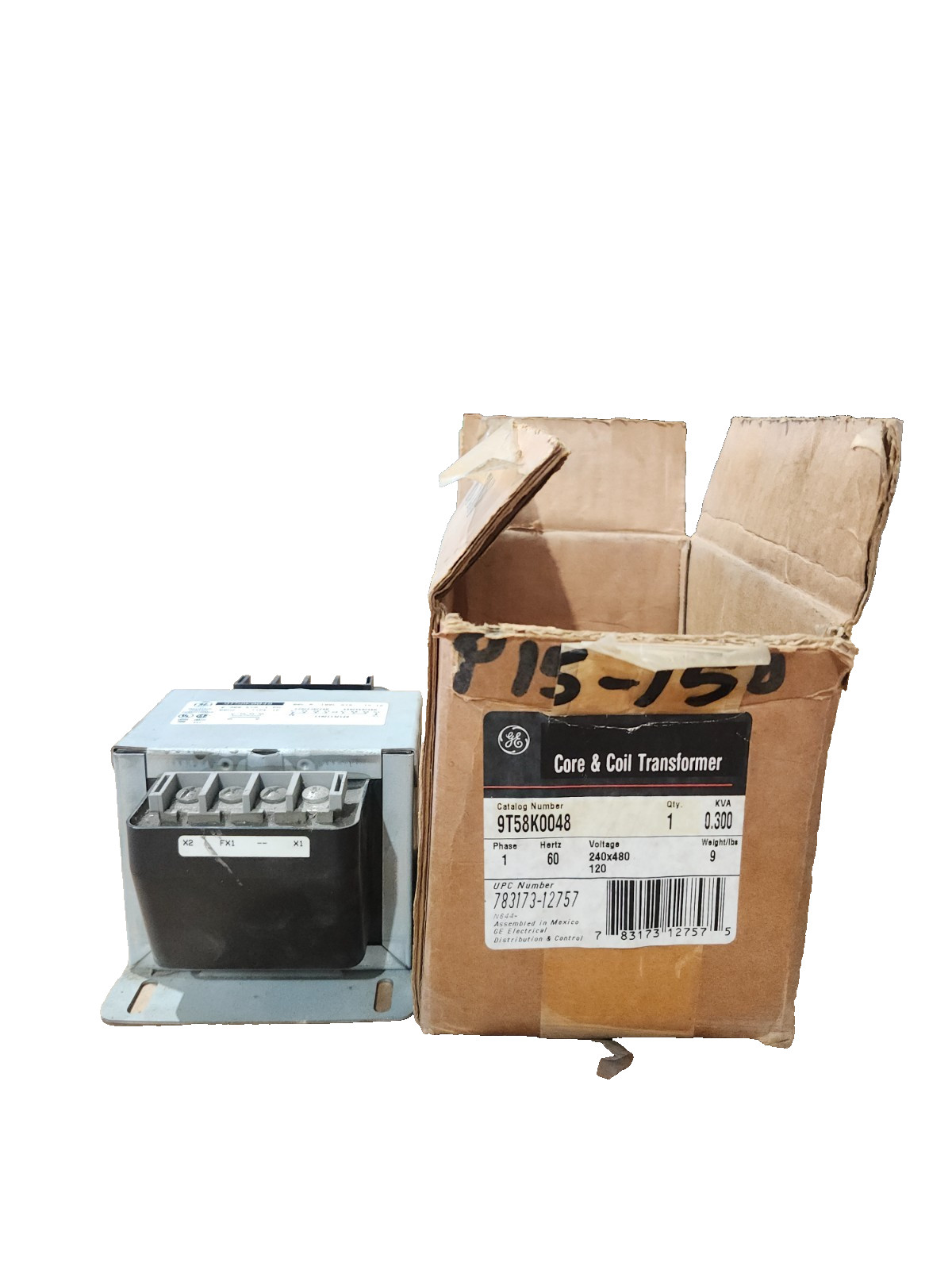 NEW IN BOX GE CORE & COIL TRANSFORMER PH 1, 60HZ, 240X480 120V, 9T58K0048