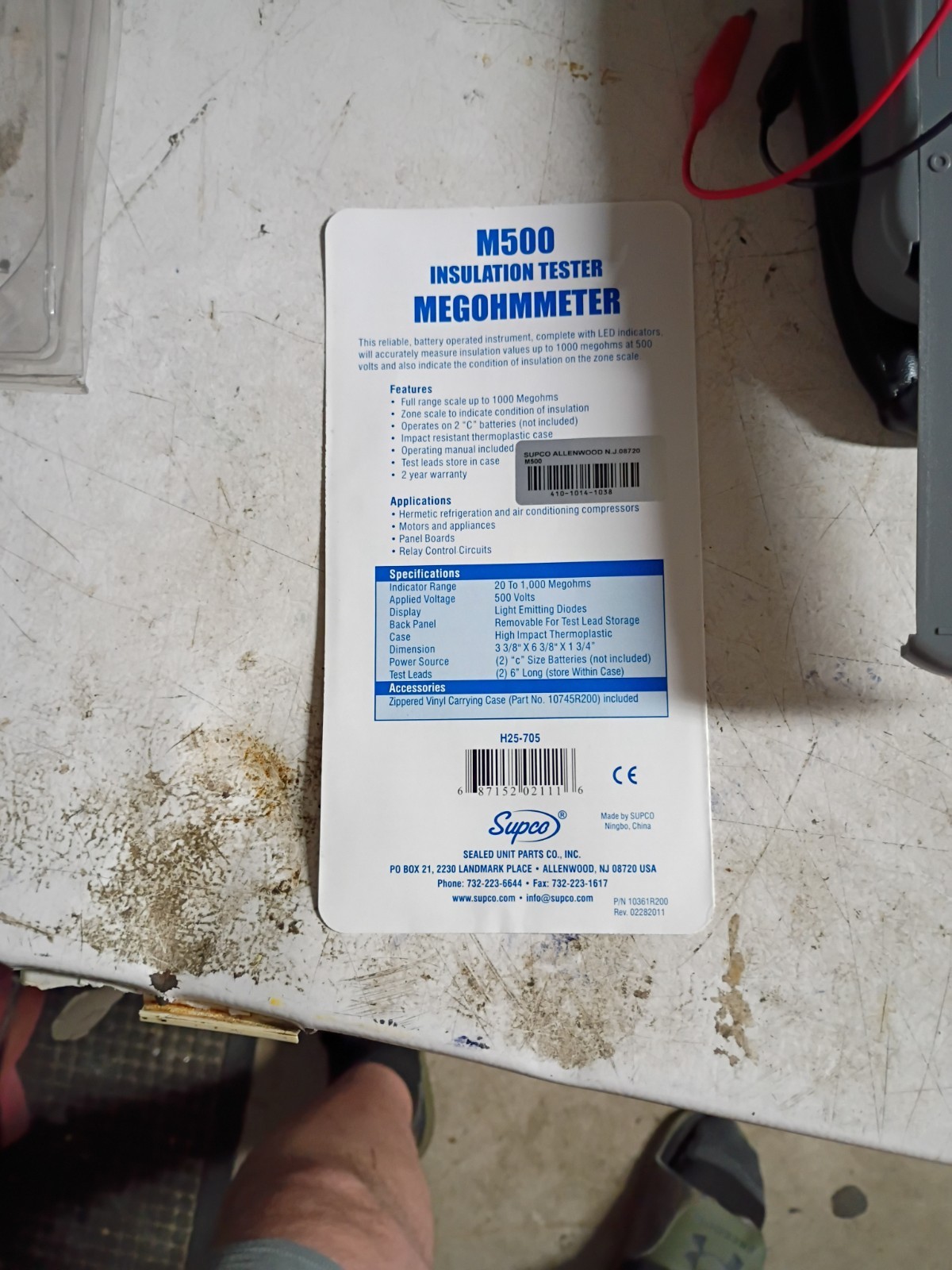 Supco M500 Insulation Tester/Electronic Megohmmeter – Soft Carrying Case