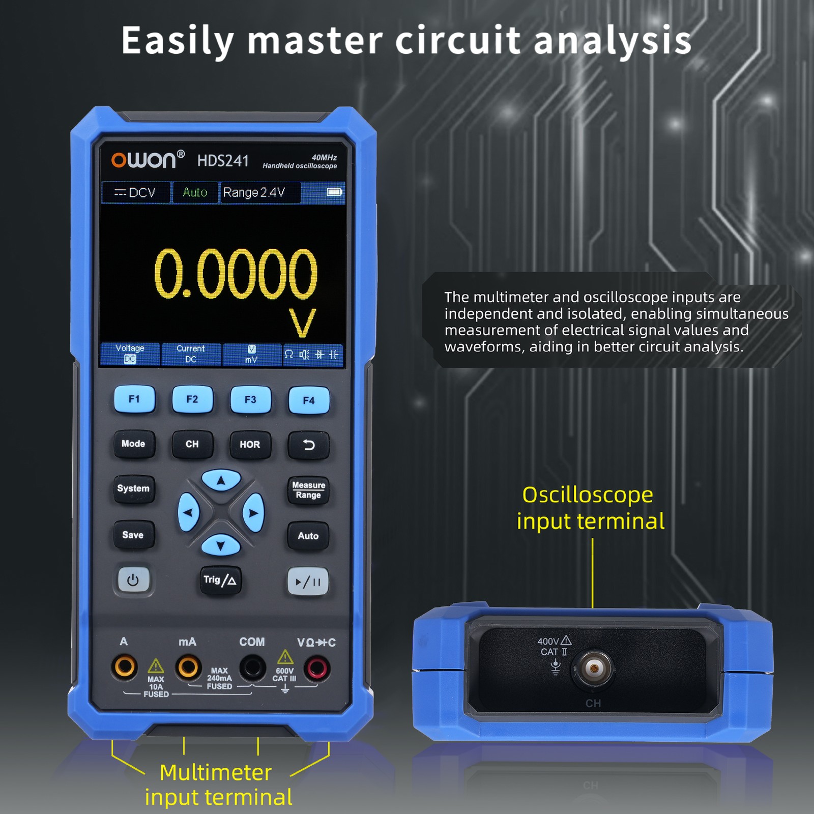 1-2in1 Oscilloscope Multimeter Multifunctional Digital Oscilloscope 1CH ZLWV