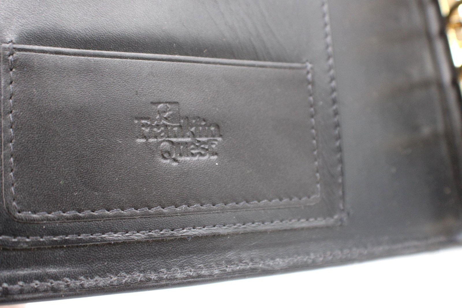 Black Leather Franklin Quest Planner Organizer Planner 7-Ring Binder Card Slots