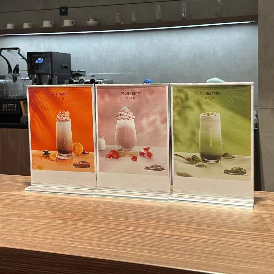 High-Transparency 8.5×11 Acrylic Sign Holders – 6 Pack Double-Sided T Displays