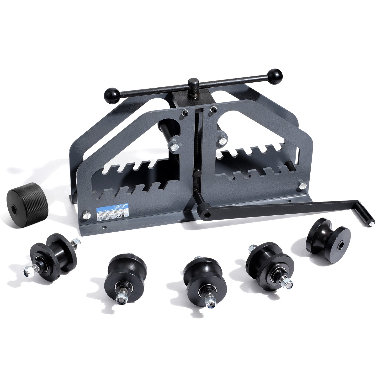 Uimoso Tube Roller Bender Max 1-1/2″ Manual Tube Pipe Roller Bender with 6 Dies