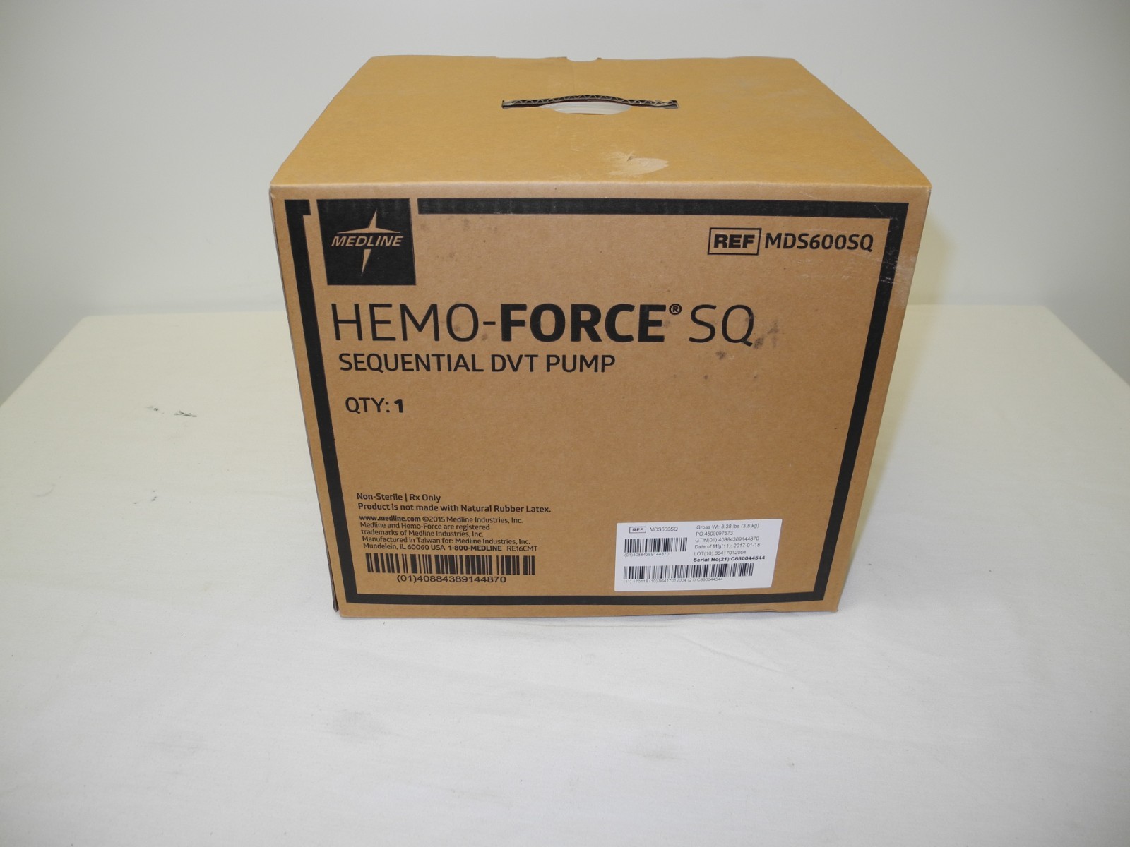 NEW IN FACTORY BOX MEDLINE MDS600SQ HEMO-FORCE SQ SEQUENTIAL DVT PUMP