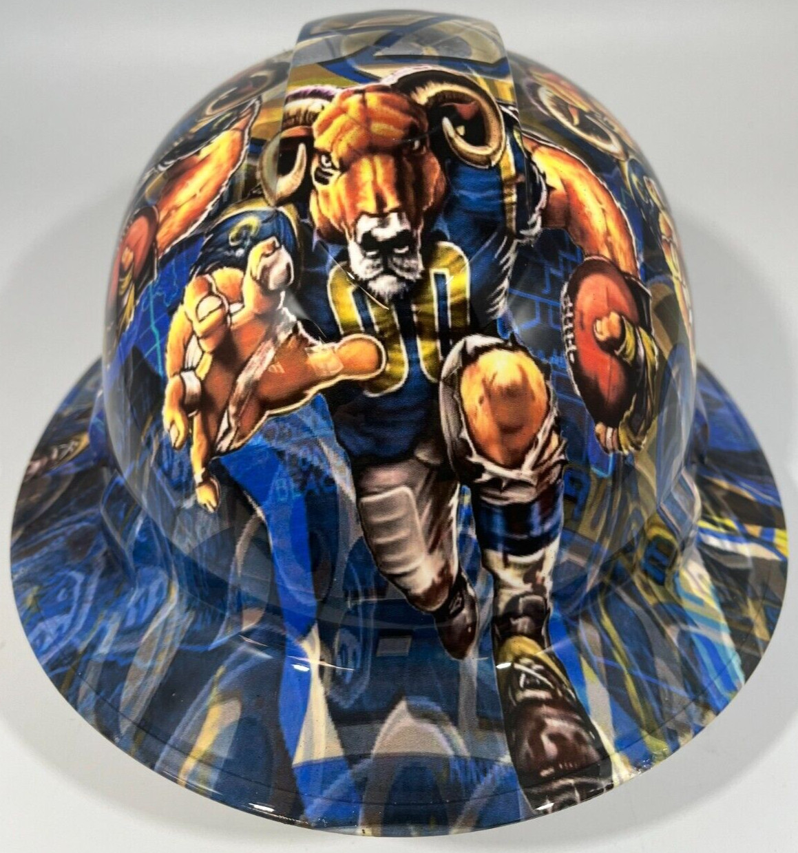New Full Brim Hard Hat Custom Hydro Dipped LOS ANGELES RAMS LA