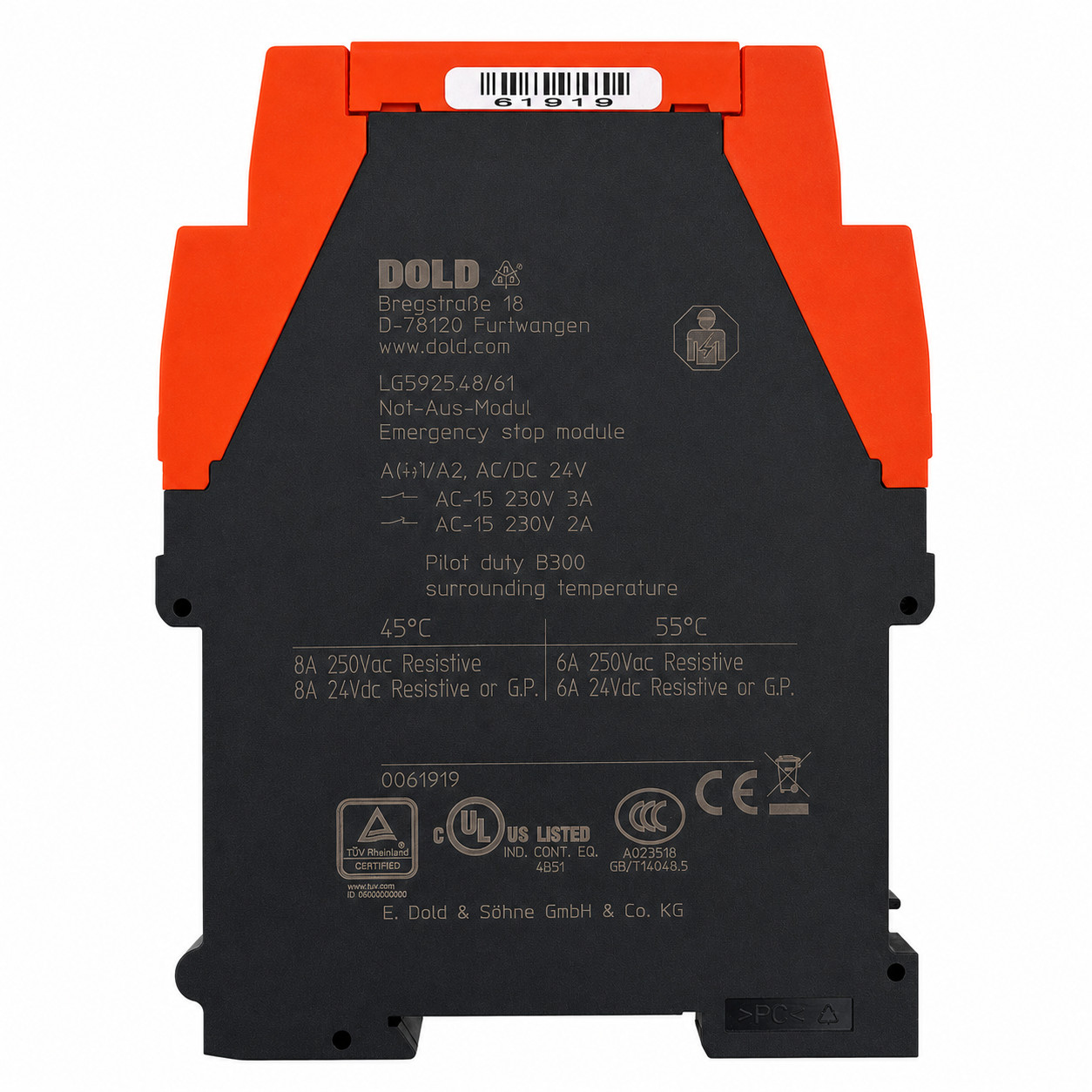 USED DOLD LG5925-48-61 24VDC SafeMaster, Emergency Stop Module, Safety Relay.