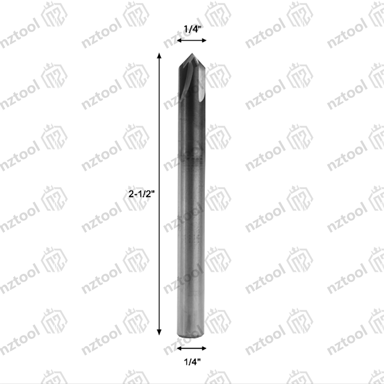 10PCS 1/4″ 4 Flute 90 Degree Carbide Chamfer Mills – Single End – AlTiN Coated