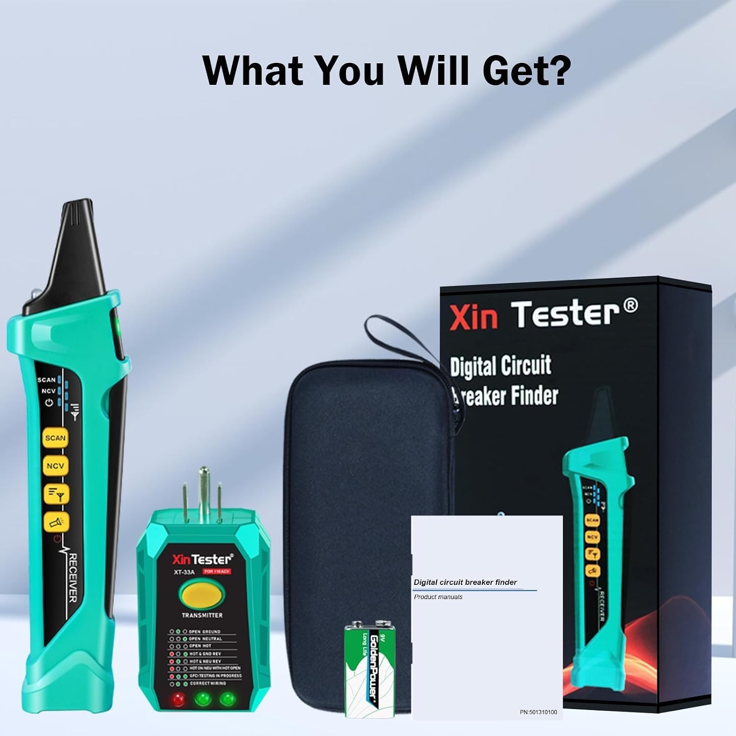Xin Tester XT-33A Digital Circuit Breaker Finder NCV GFCI Outlet Tester Tool