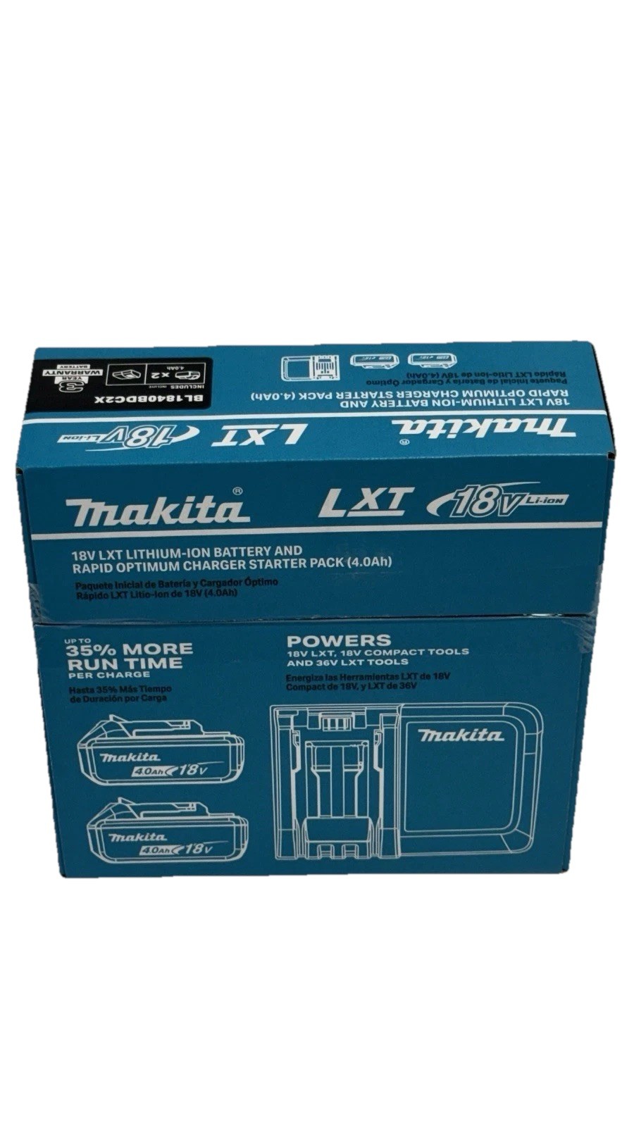 Makita BL1840BDC2X 18V LXT 4.0Ah Battery 2-Pack + Rapid Charger Kit