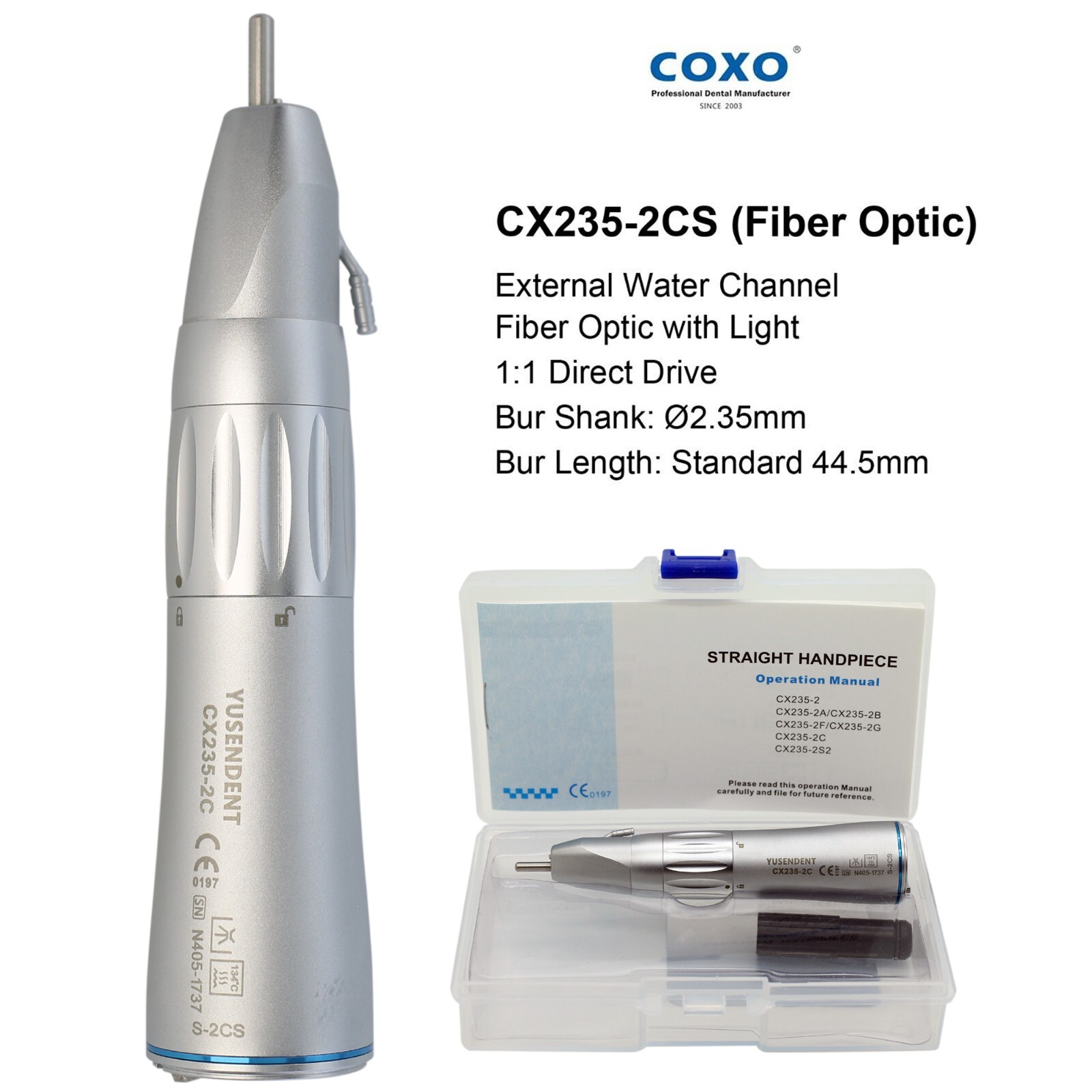 COXO Dental Contra Angle 20:1 Implant Surgical Handpiece Straight Nose Cone 1:1