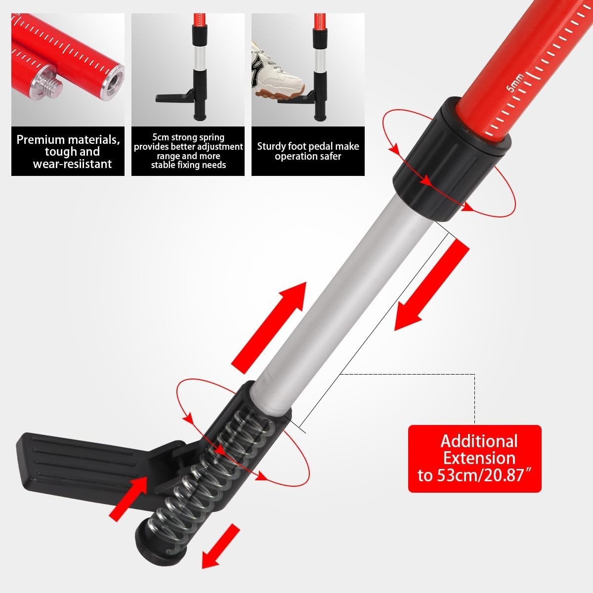 Telescoping Laser Level Pole, 12 FT/3.7 M Tripod Laser Pole with Adjustable M…