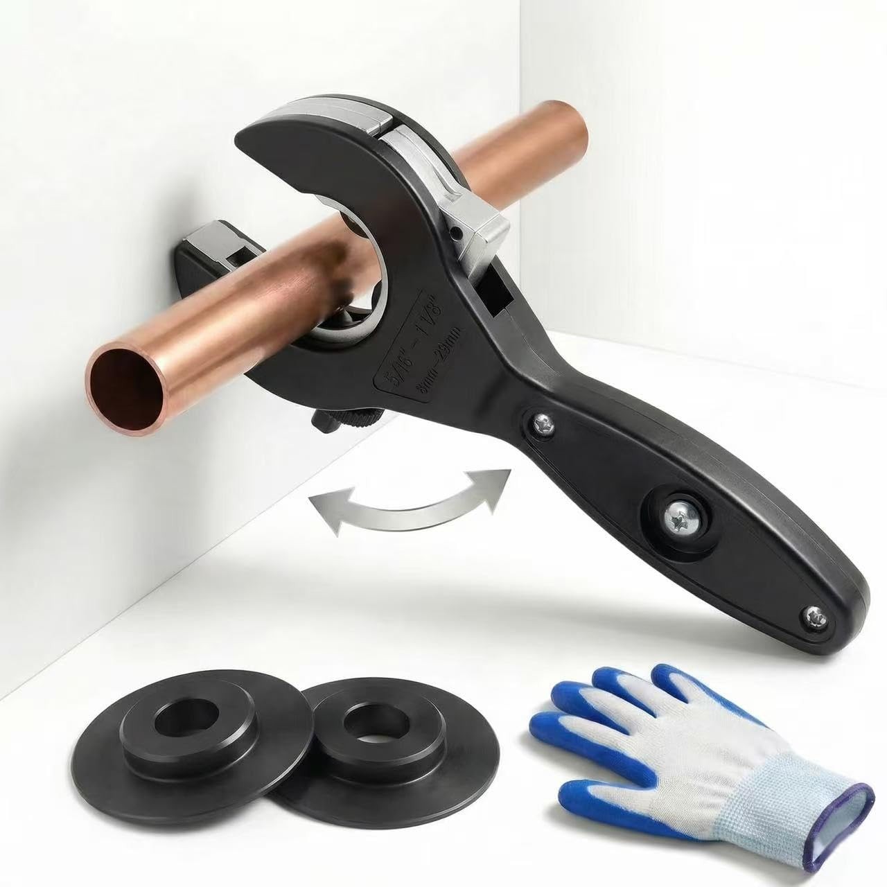 Ratcheting Pipe Cutter 2in1 Tube Cutter Copper Metal PVC Plastic 5/16 to 1 1/8