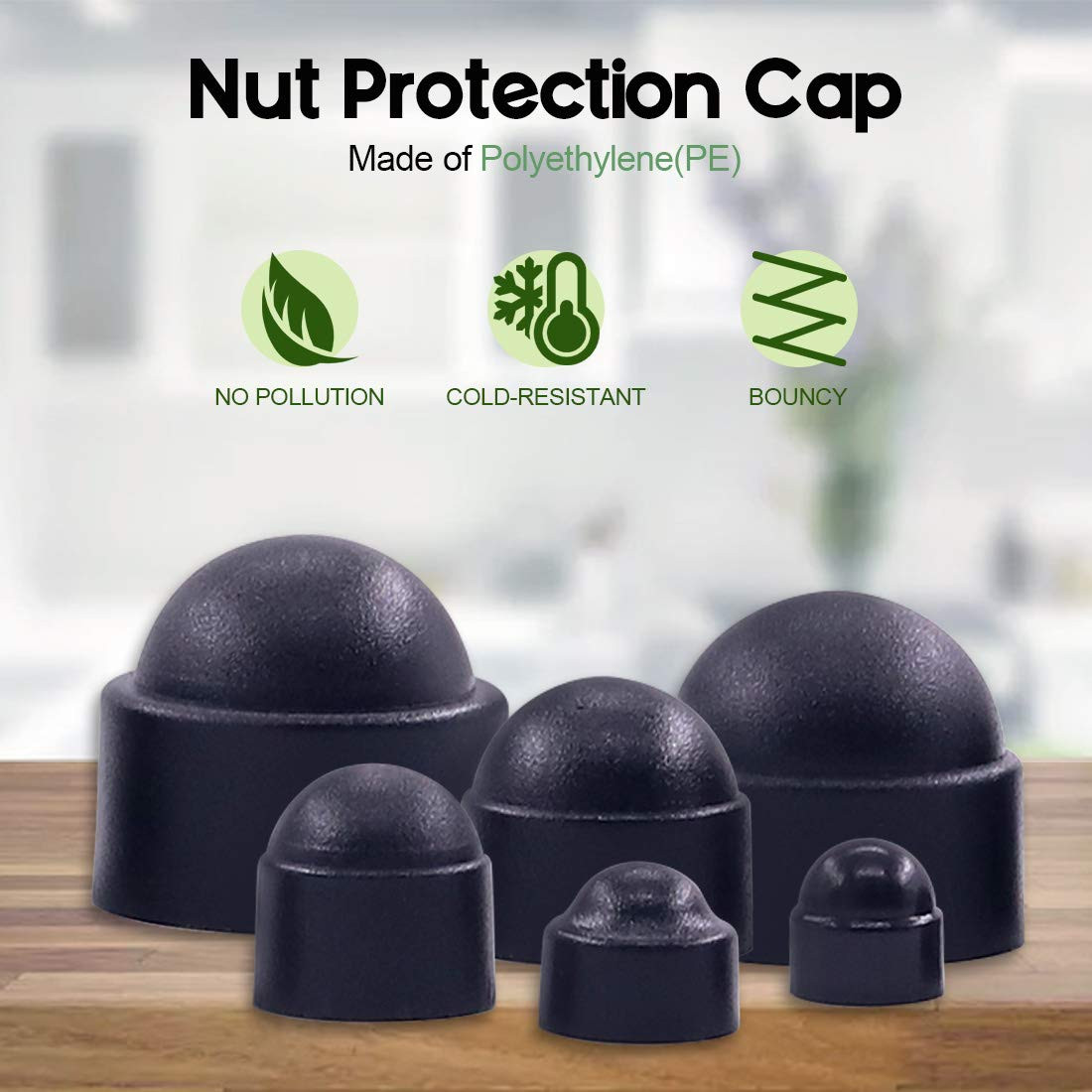 161Pcs Bolt Covers Screw Caps Hex Head Bolt Covers Black Plastic Dome Bolt Nut P