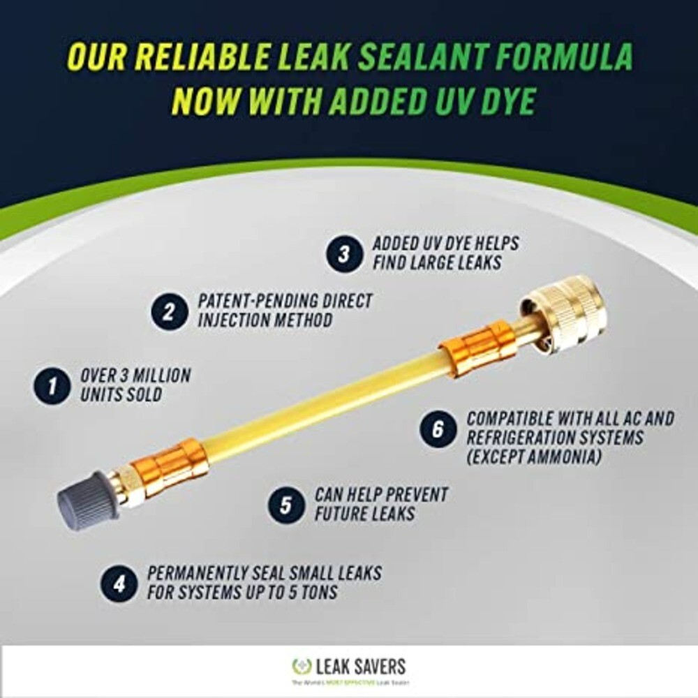 Leak Saver Direct Inject UV Leak Sealer Up to 5T Seal Fast and Easy