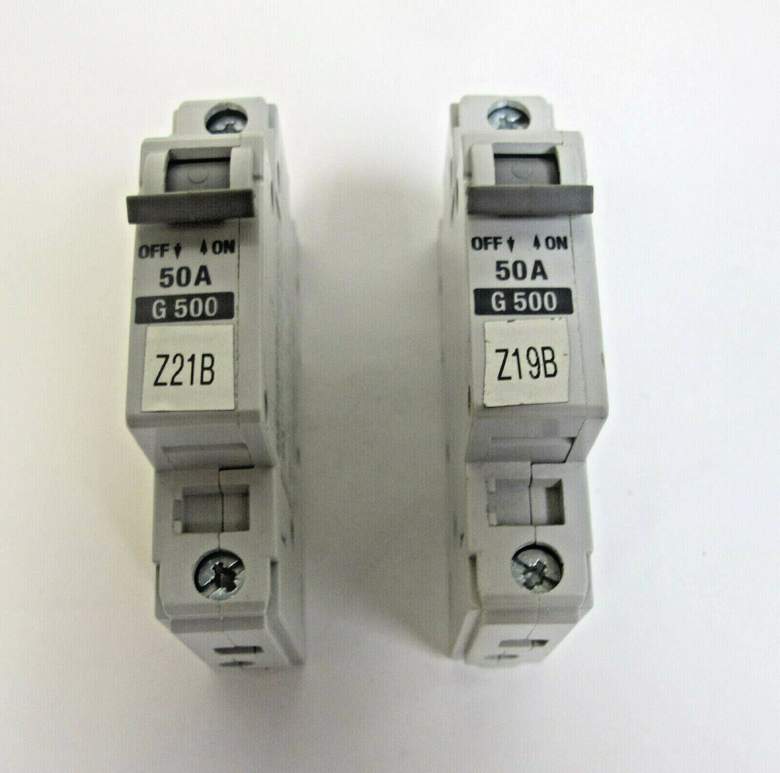 Lot of 2 SCHURTER 50A G500 AS168X-CB1 Circuit Breaker Made in Switzerland