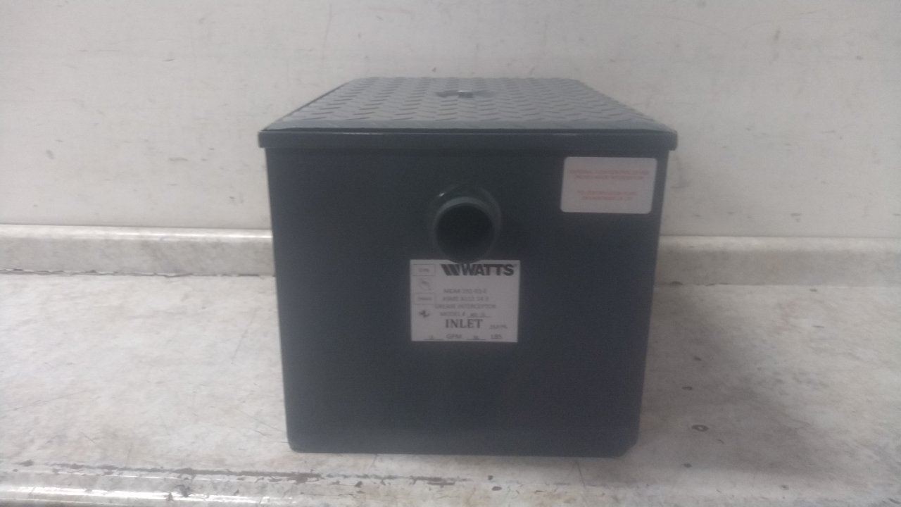 Watts WD-15 2 In Pipe Inlet/Outlet Size 15 GPM 30 Lb Capacity Grease Interceptor