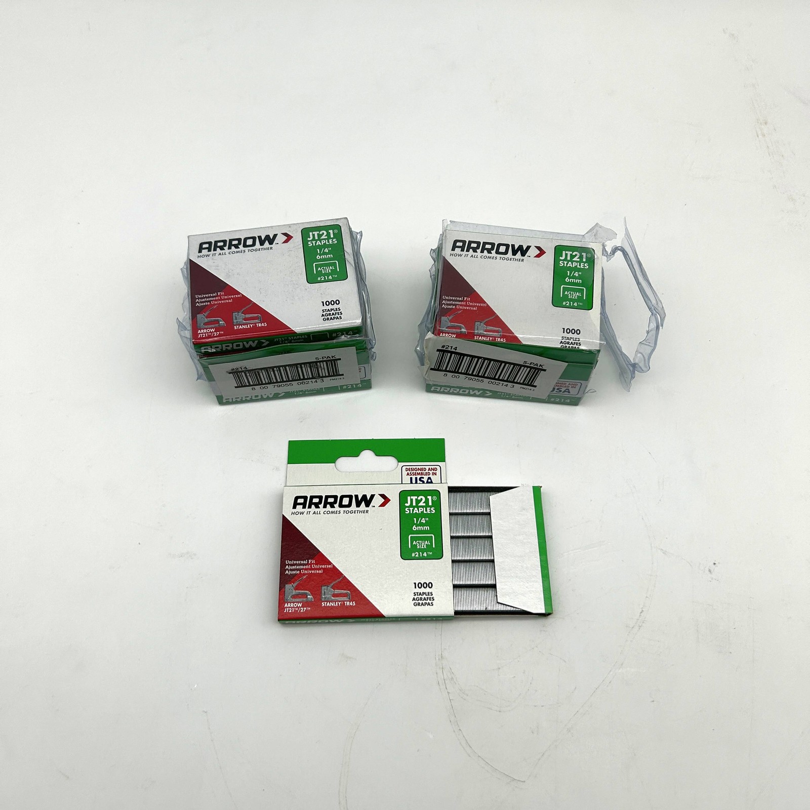Arrow JT21 Staples 1/4″ 6mm #214 Universal Fit JT-21/JT21CM 10pks/10000 Total