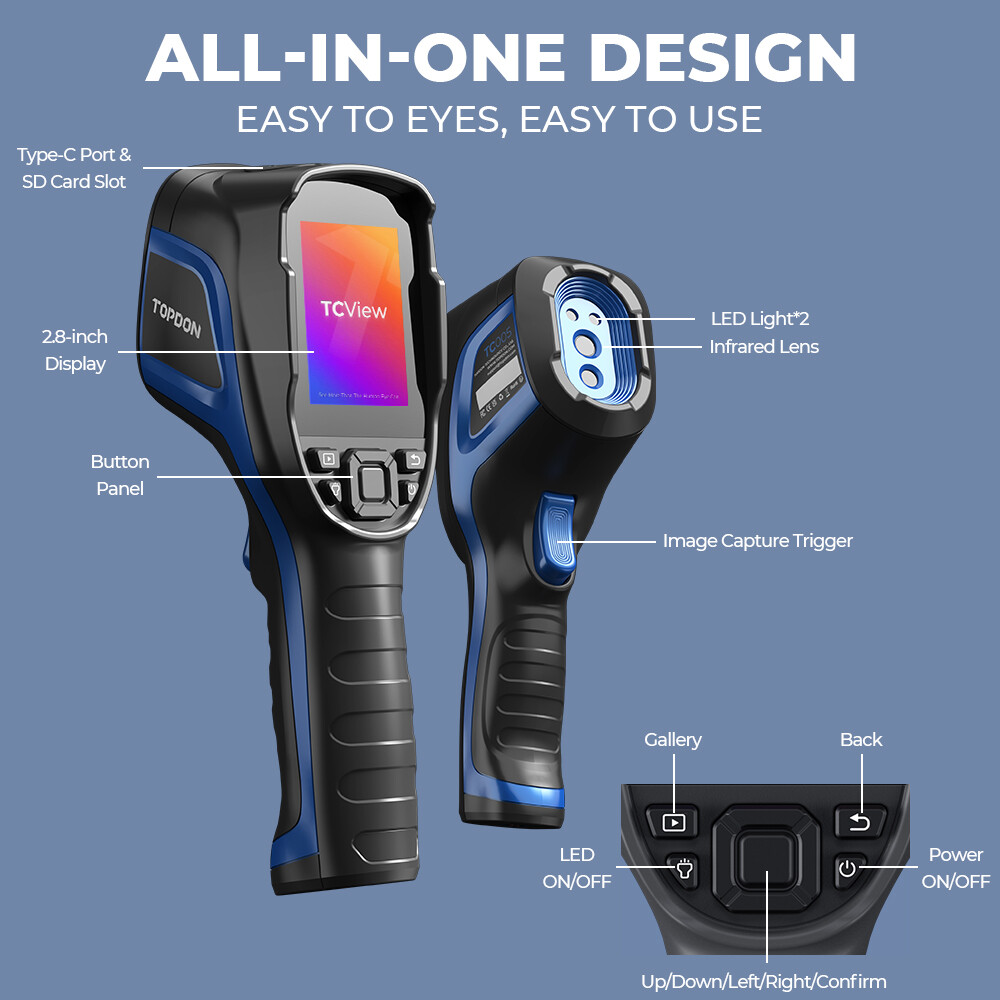 TOPDON Thermal TC001 PLUS Compact Night Vision USB-C Thermal Imaging Camera