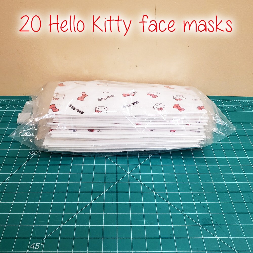 Hello Kitty face mask lot 20 pieces disposable reusable masks new sealed Sanrio