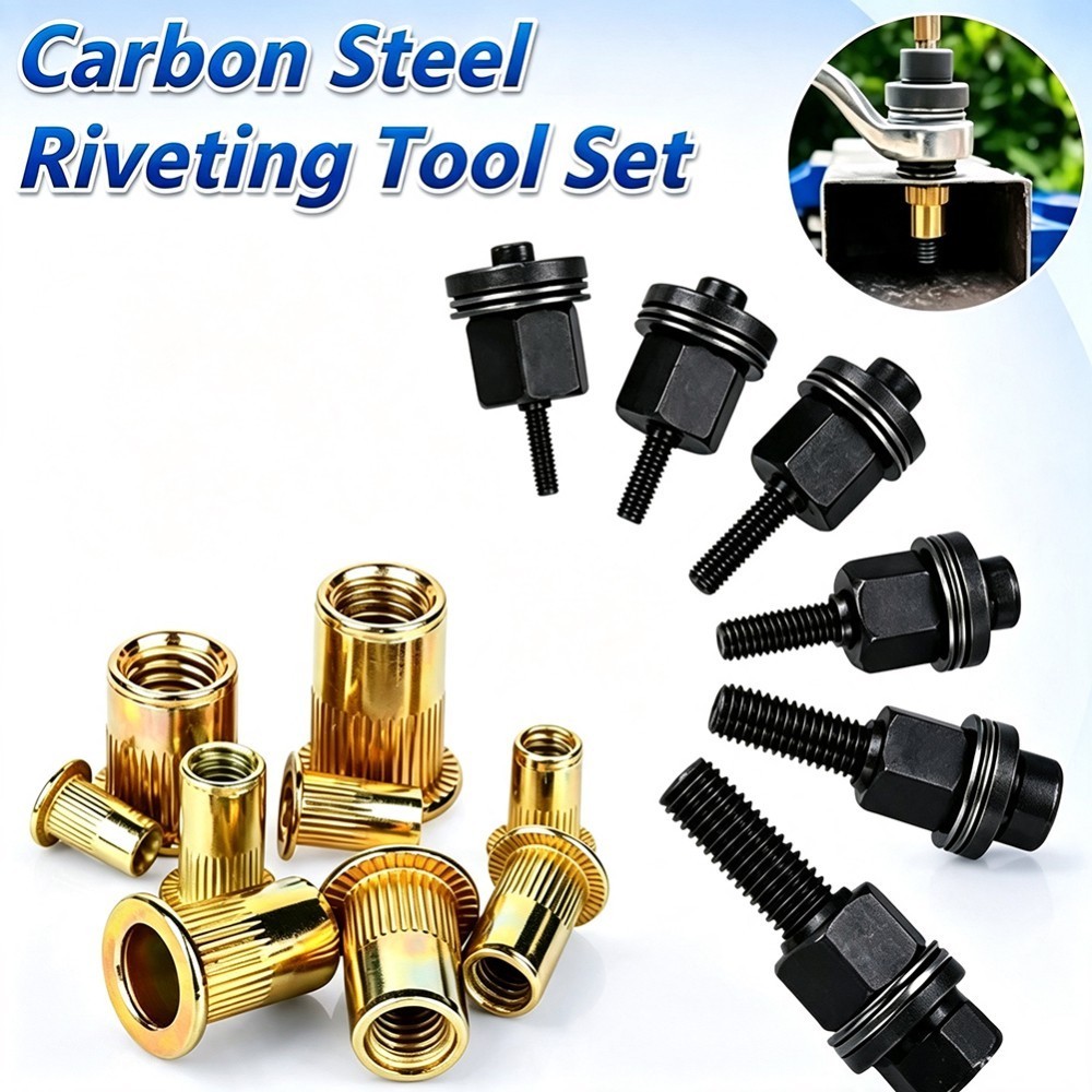 Head Rivet Nut Tool, Carbon Steel Rivet Nut Set (Including M3–M8 Sizes) 60Pcs US