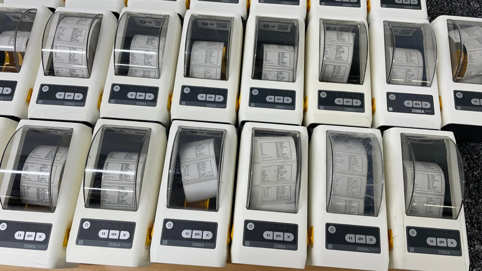 Lot of 31* Zebra ZD410 Thermal Label Printer Ethernet Bluetooth ZD41H22-D01E00EZ